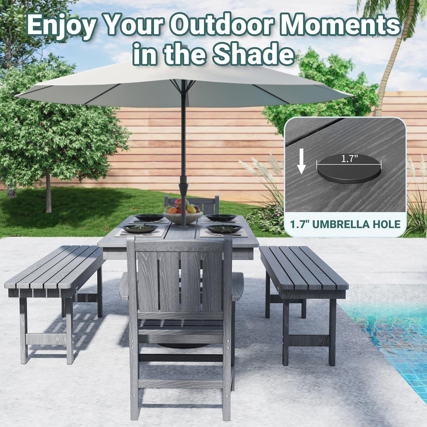 Corex HDPE Outdoor Dining Set, 5-Piece