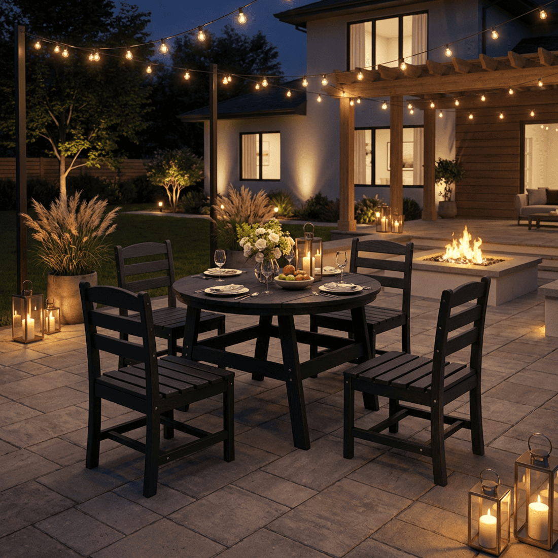 Corex HDPE Round Dining Set, 5-Piece