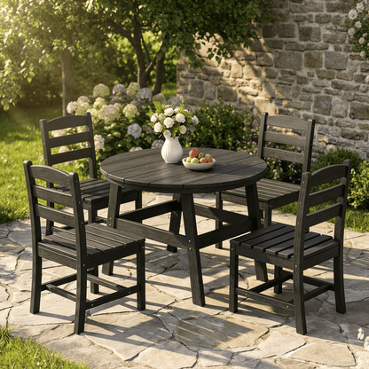 Pamapic HDPE Outdoor Dining Set (5 Pieces)