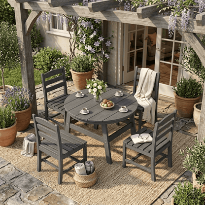 Corex HDPE Round Dining Set, 5-Piece