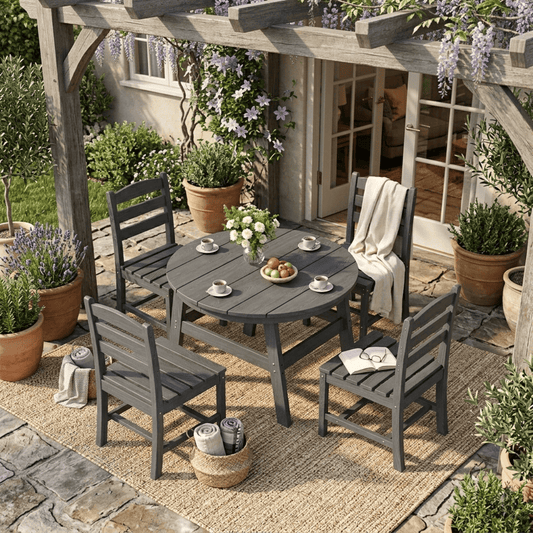 Corex HDPE Round Dining Set, 5-Piece