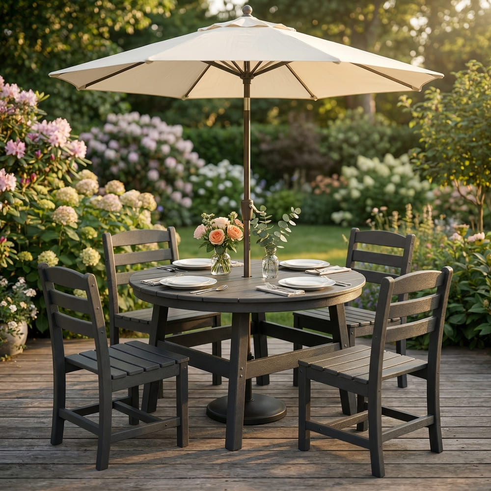 Pamapic HDPE Outdoor Dining Set (5 Pieces)