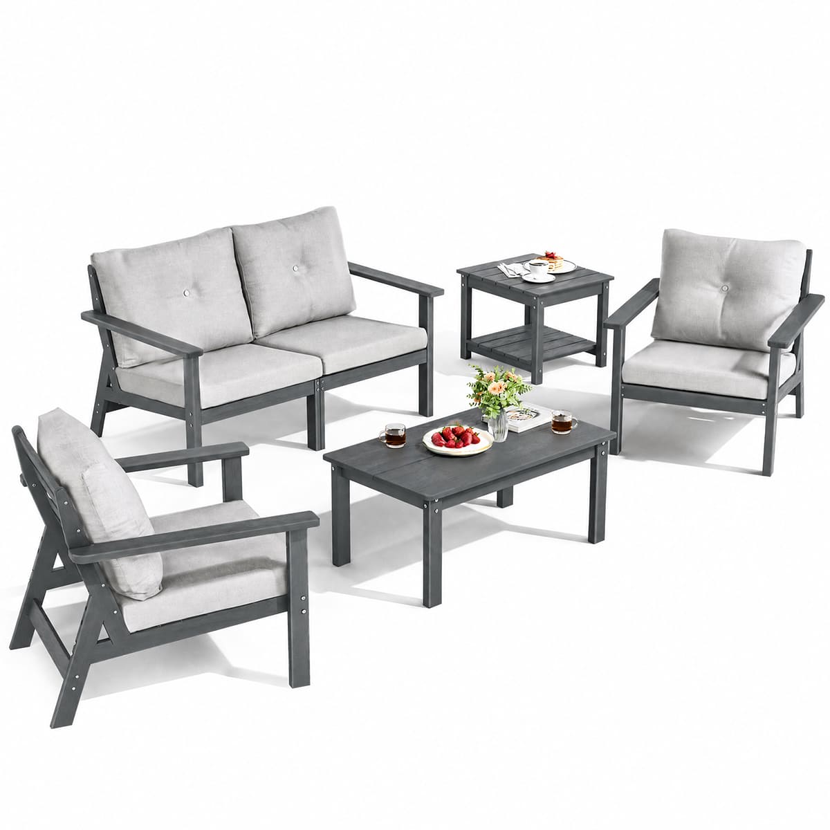Corex HDPE Outdoor Sectional Sofa, 6-Piece