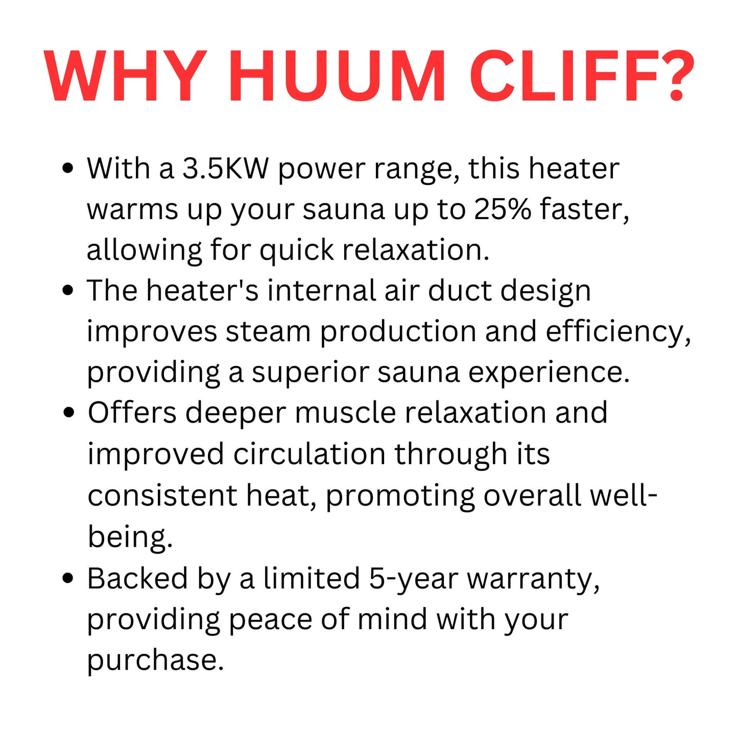Huum Cliff Mini 4 3.5KW Electric Sauna Heater With Digital Controller & Sauna Stones