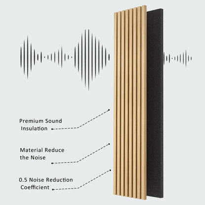 Hausvita Acoustic Solid Wood Slat Wall Panels ( 2 Panels Per Box ) - Wholesale