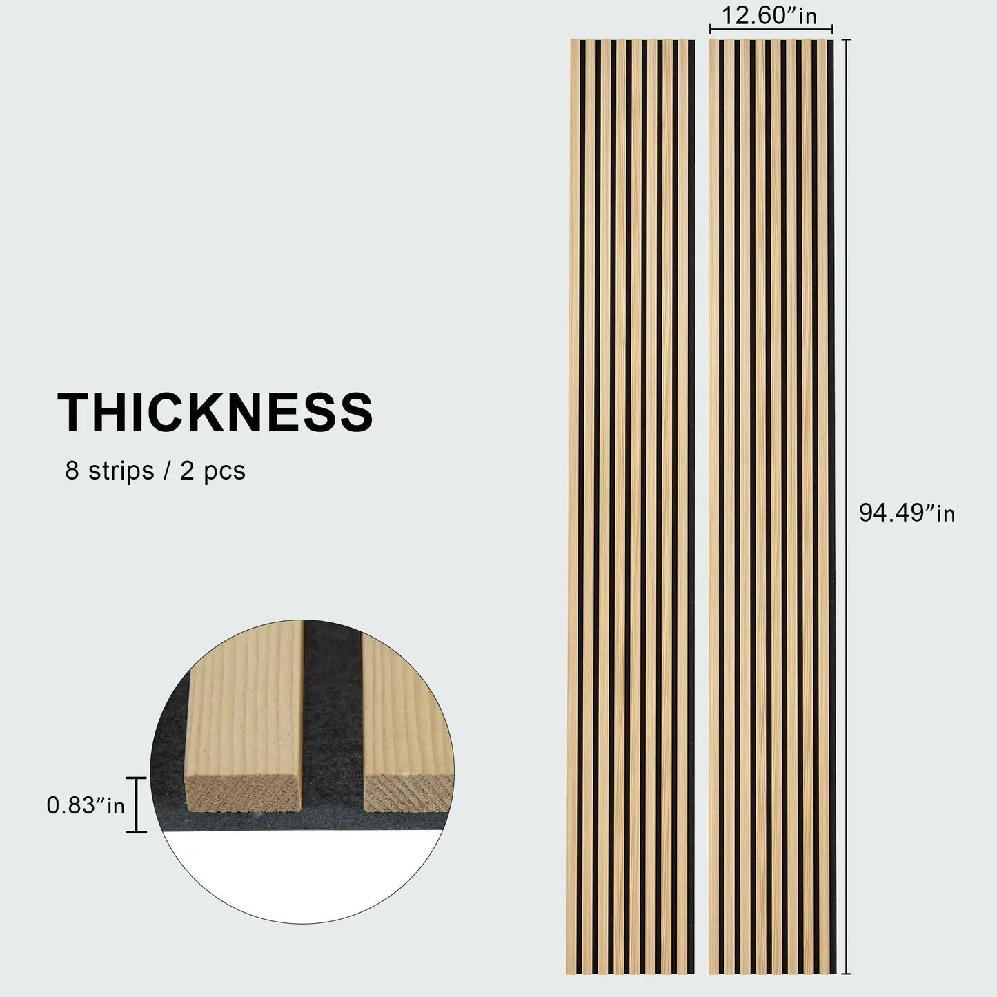 Hausvita Acoustic Solid Wood Slat Wall Panels ( 2 Panels Per Box ) - Wholesale
