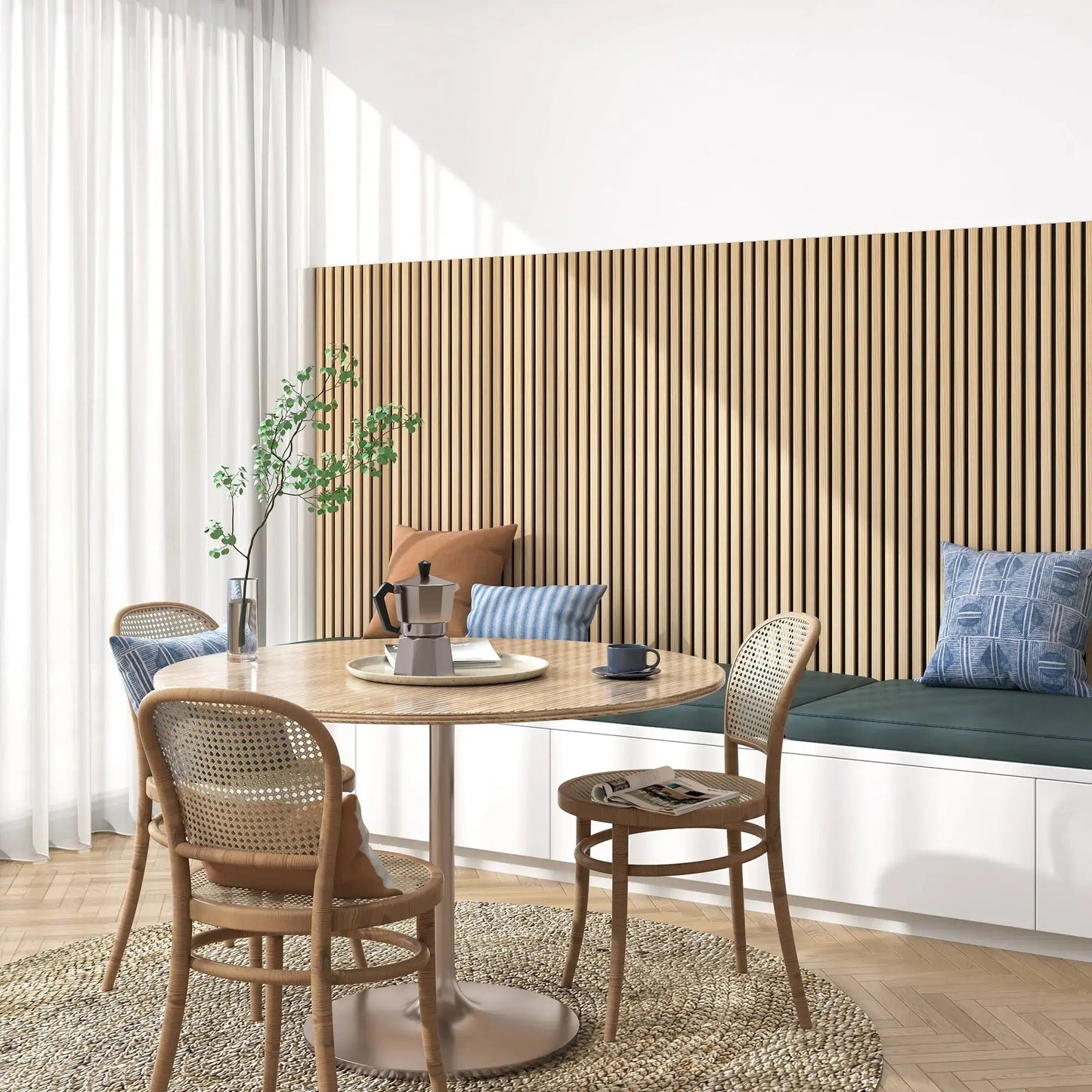 Hausvita Acoustic Solid Wood Slat Wall Panels ( 2 Panels Per Box ) - Wholesale