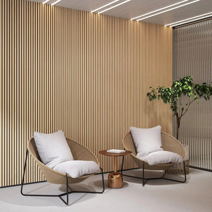 Hausvita Acoustic Solid Wood Slat Wall Panels ( 2 Panels Per Box ) - Wholesale