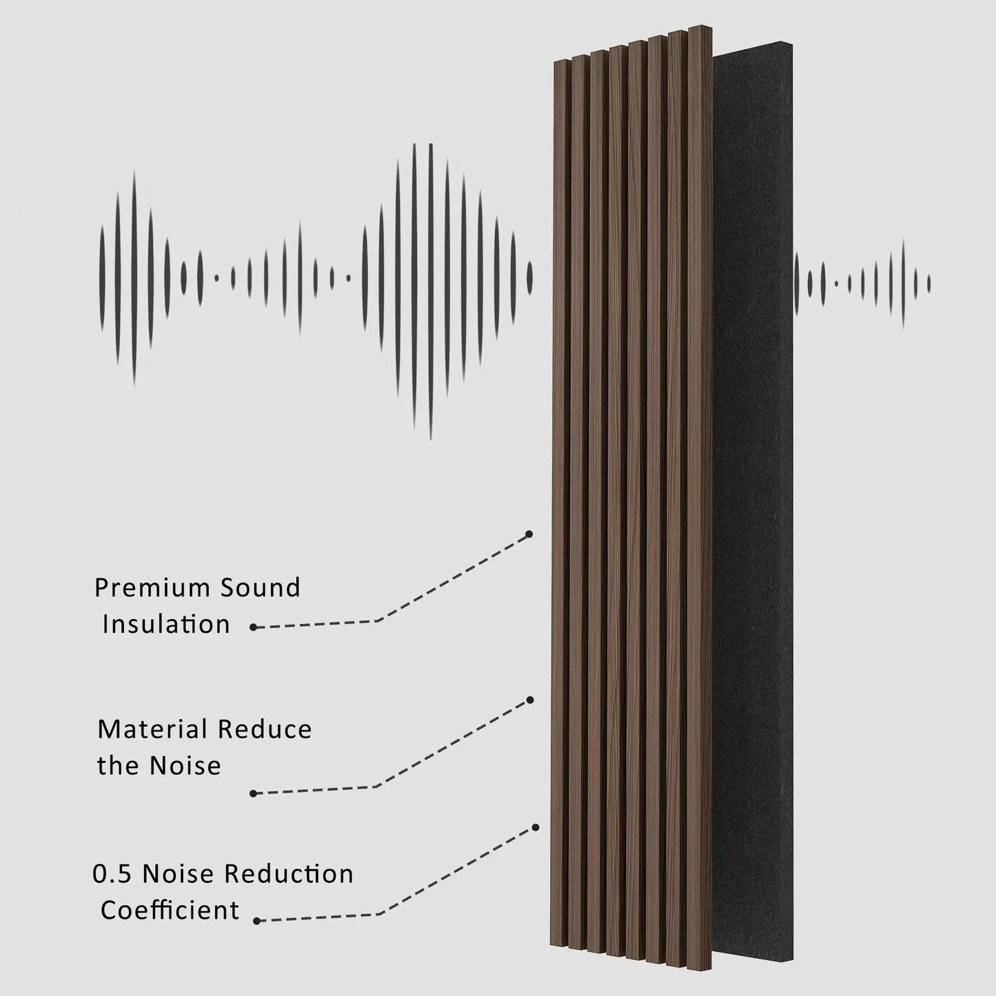 Hausvita Acoustic Solid Wood Slat Wall Panels ( 2 Panels Per Box ) - Wholesale