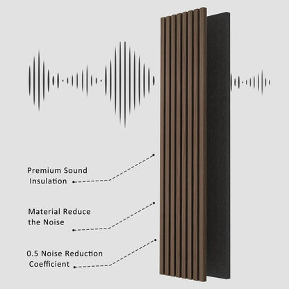 Hausvita Acoustic Solid Wood Slat Wall Panels ( 2 Panels Per Box ) - Wholesale