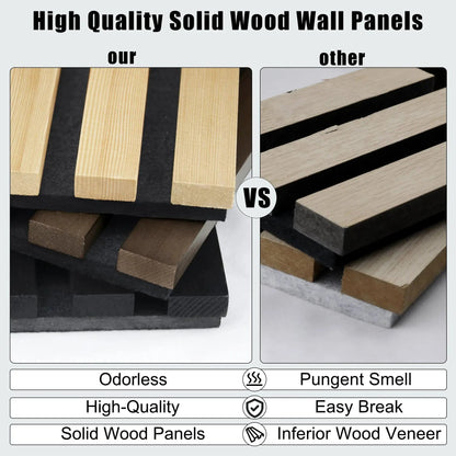Hausvita Acoustic Solid Wood Slat Wall Panels ( 2 Panels Per Box ) - Wholesale