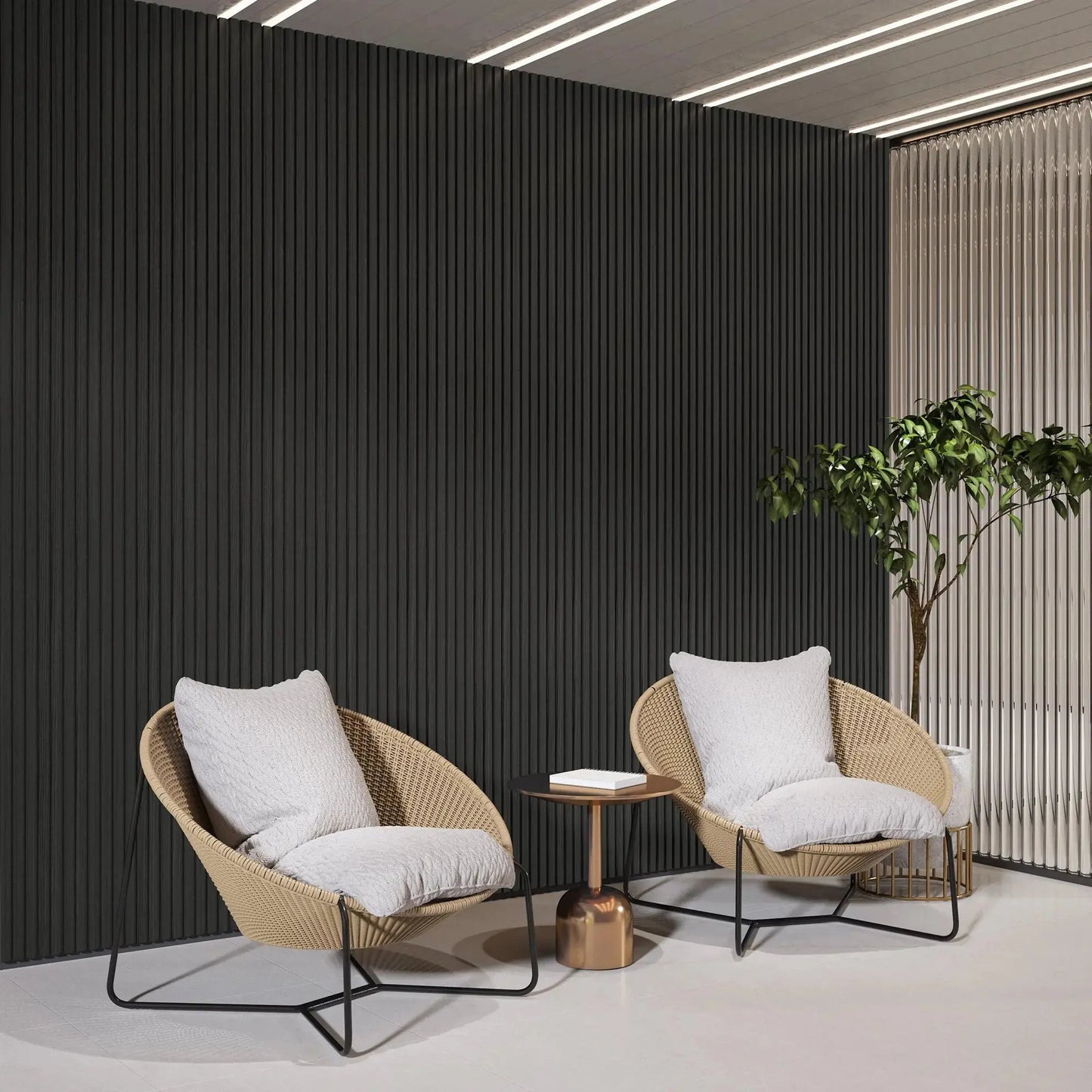 Hausvita Acoustic Solid Wood Slat Wall Panels ( 2 Panels Per Box ) - Wholesale