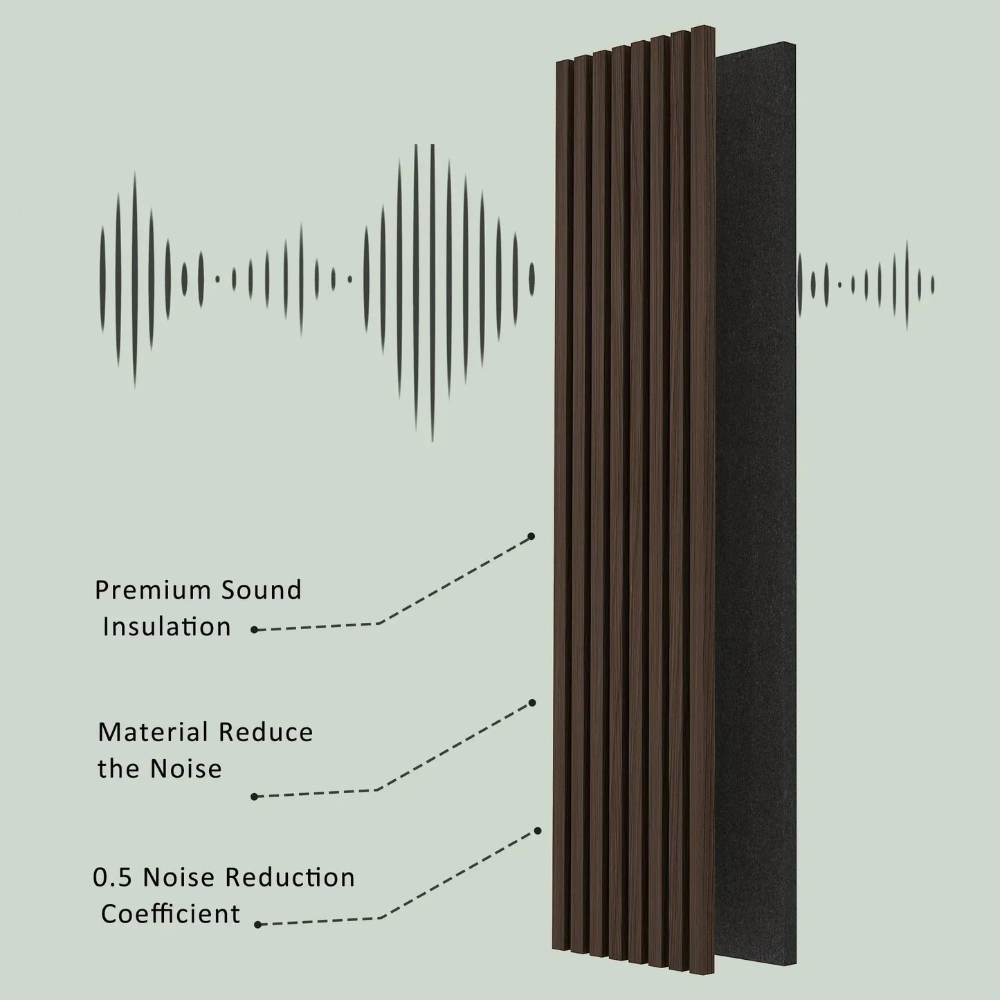 Hausvita Acoustic Solid Wood Slat Wall Panels ( 2 Panels Per Box ) - Wholesale