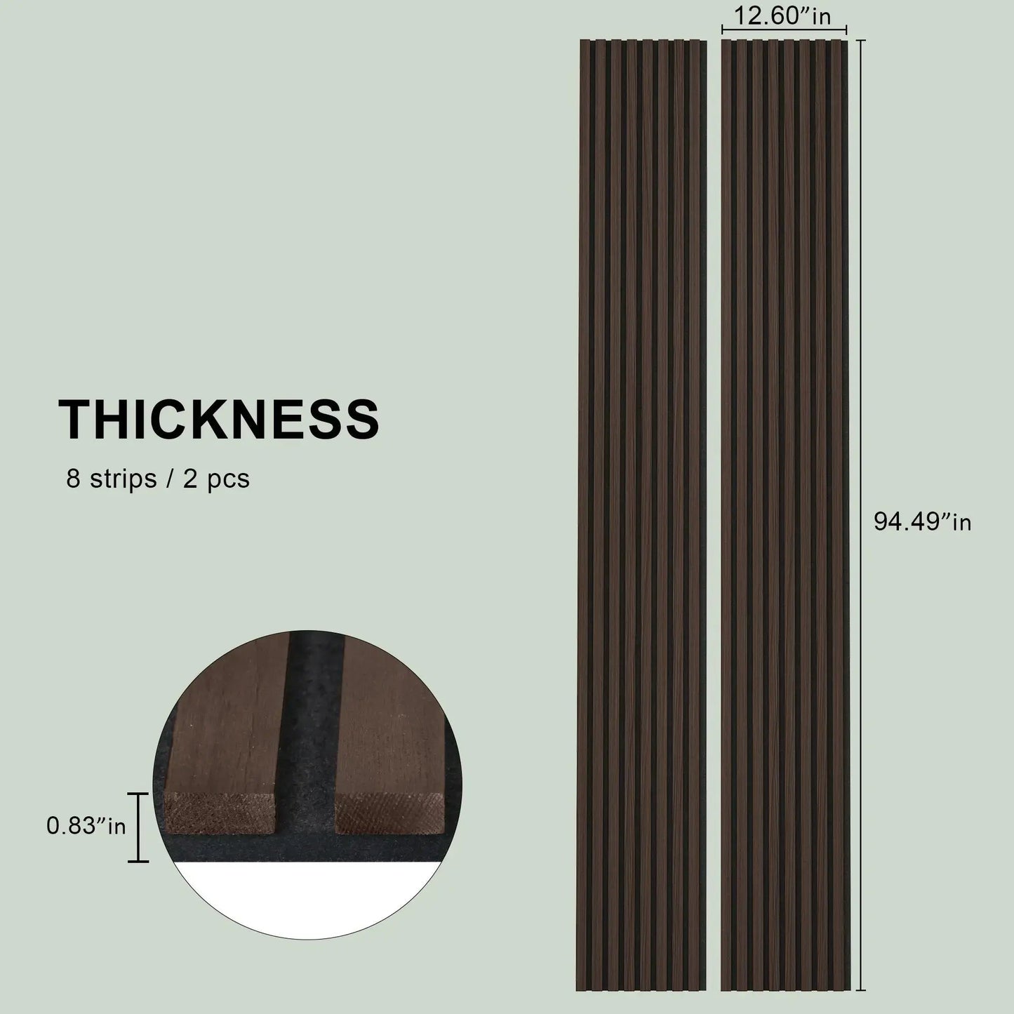 Hausvita Acoustic Solid Wood Slat Wall Panels ( 2 Panels Per Box ) - Wholesale