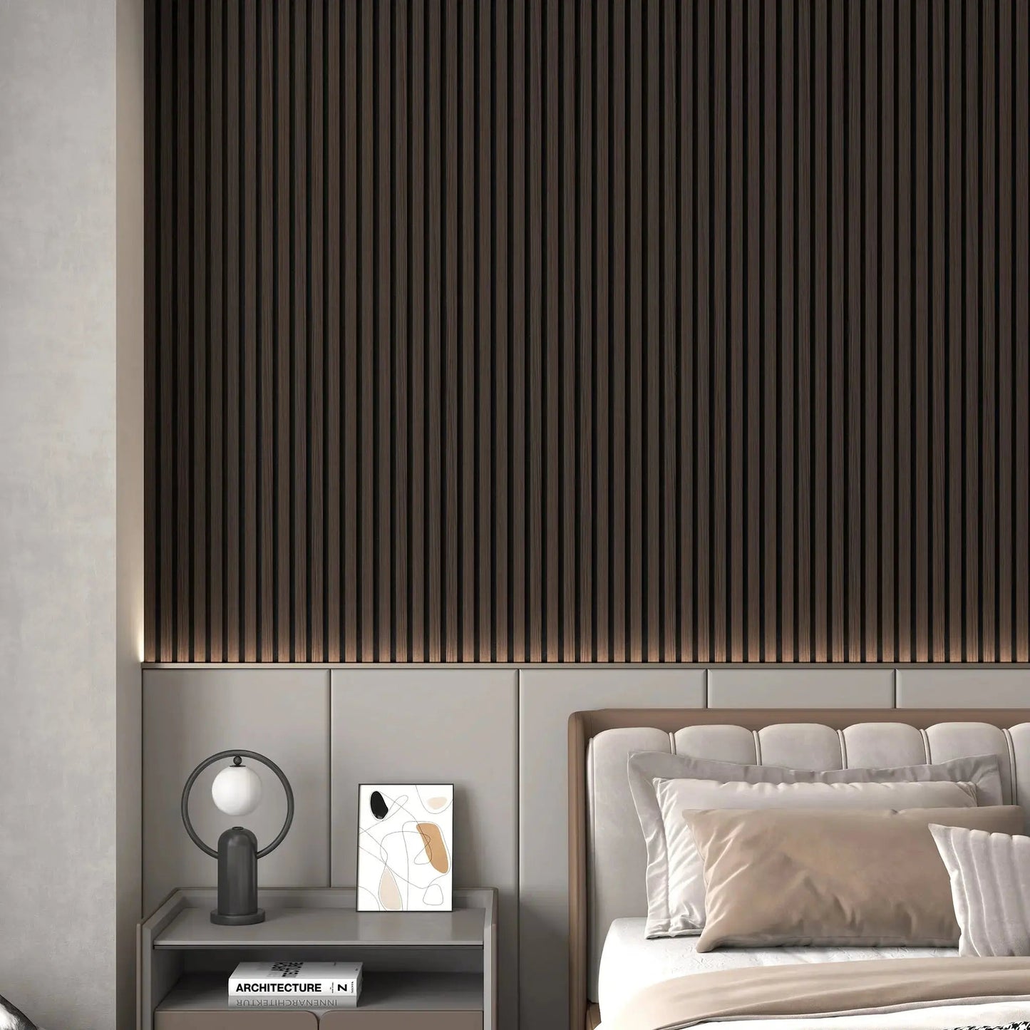 Hausvita Acoustic Solid Wood Slat Wall Panels ( 2 Panels Per Box ) - Wholesale
