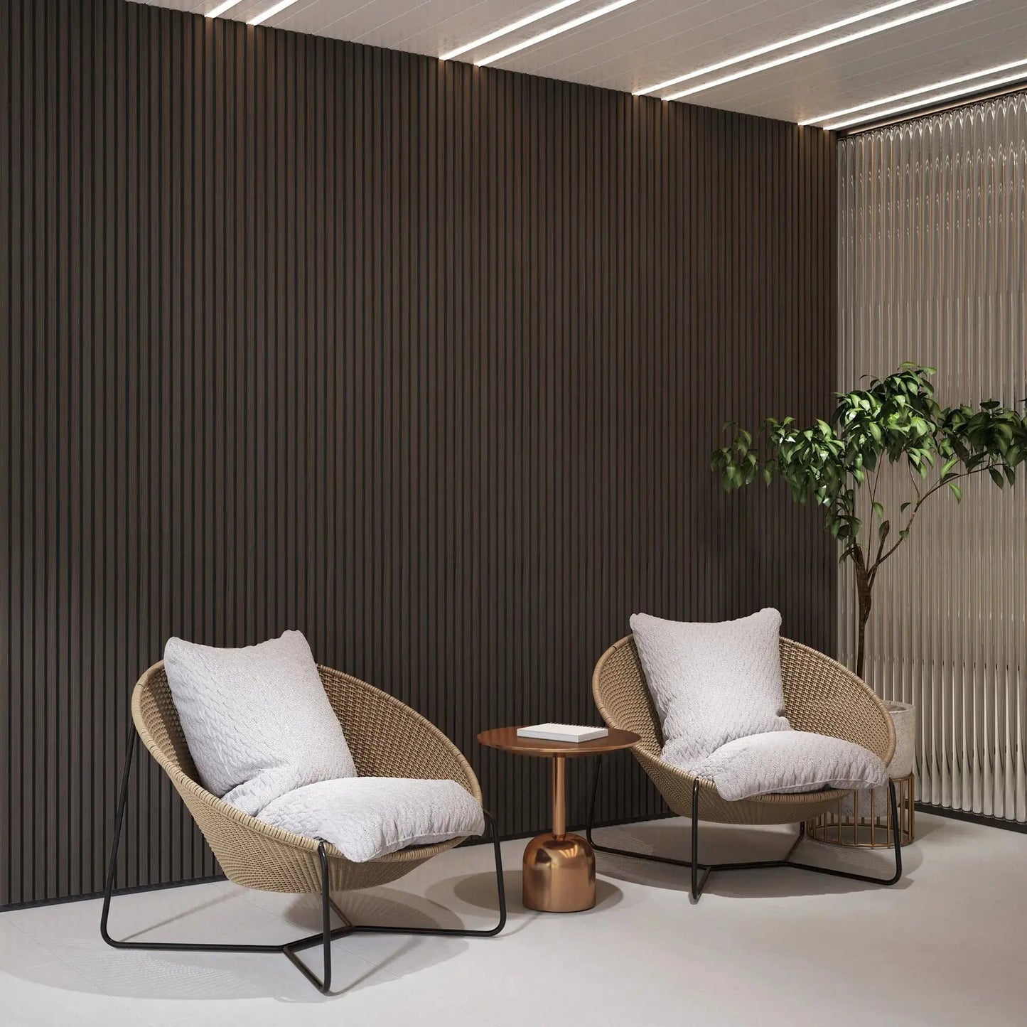 Hausvita Acoustic Solid Wood Slat Wall Panels ( 2 Panels Per Box ) - Wholesale