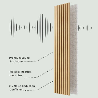 Hausvita Acoustic Solid Wood Slat Wall Panels ( 2 Panels Per Box ) - Wholesale