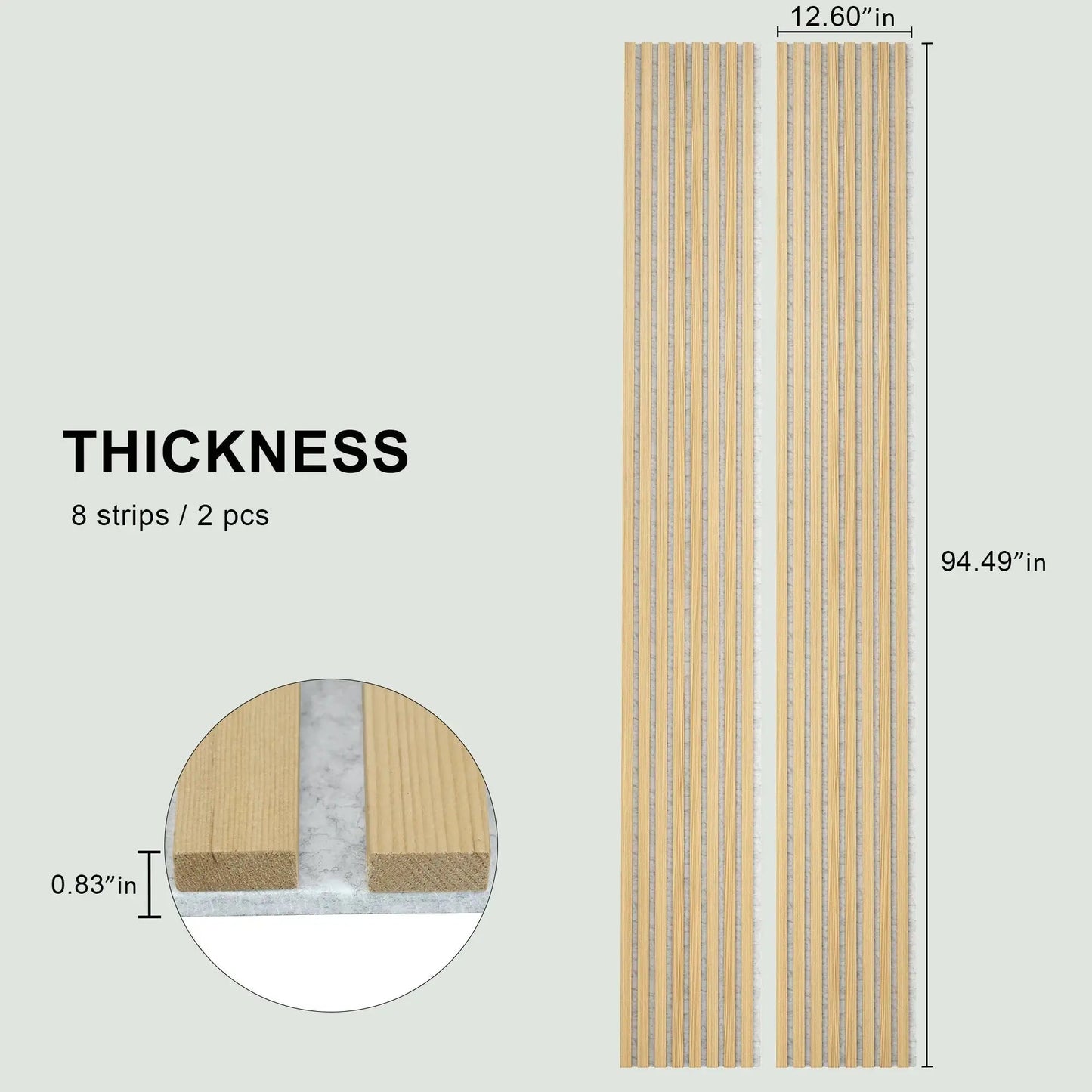 Hausvita Acoustic Solid Wood Slat Wall Panels ( 2 Panels Per Box ) - Wholesale