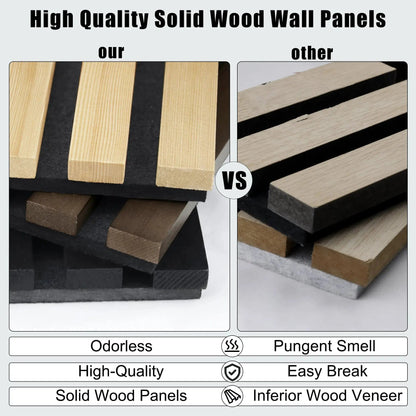 Hausvita Acoustic Solid Wood Slat Wall Panels ( 2 Panels Per Box ) - Wholesale