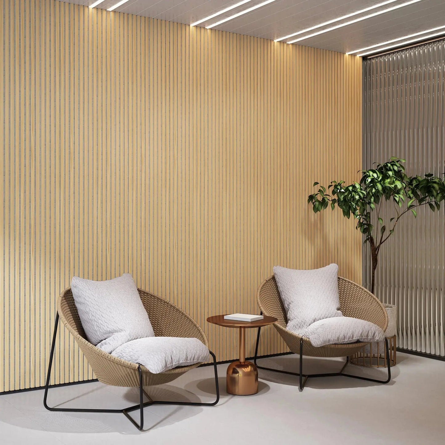 Hausvita Acoustic Solid Wood Slat Wall Panels ( 2 Panels Per Box ) - Wholesale