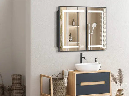 Hausvita Framed Recessed LED Light Bathroom Medicine Cabinet - medium