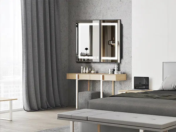 Hausvita Framed Recessed LED Light Bathroom Medicine Cabinet - medium