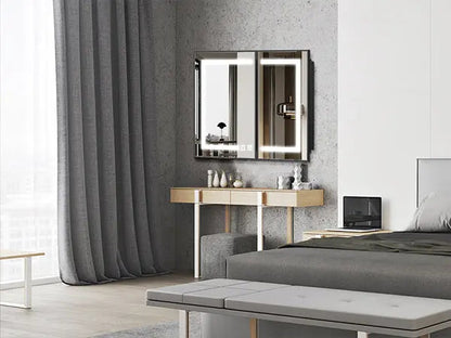 Hausvita Framed Recessed LED Light Bathroom Medicine Cabinet - medium