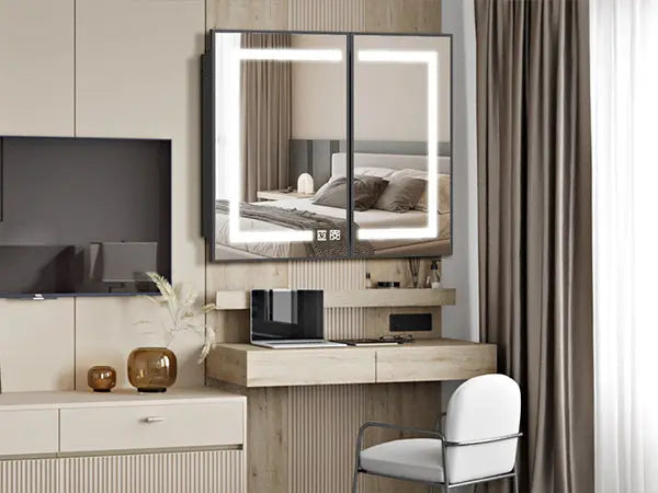 Hausvita Framed Recessed LED Light Bathroom Medicine Cabinet - medium