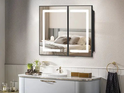 Hausvita Framed Recessed LED Light Bathroom Medicine Cabinet - medium