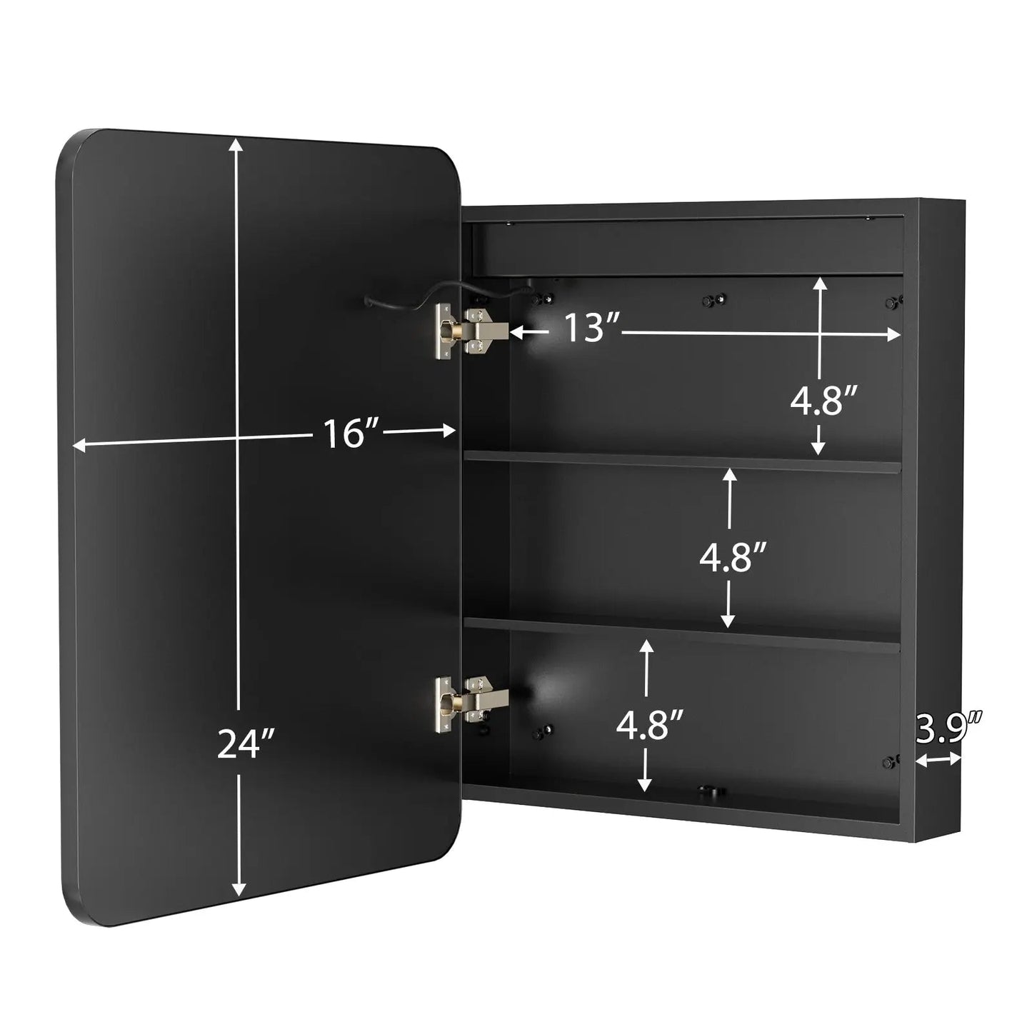 Hausvita Framed Recessed LED Light Bathroom Medicine Cabinet - Small