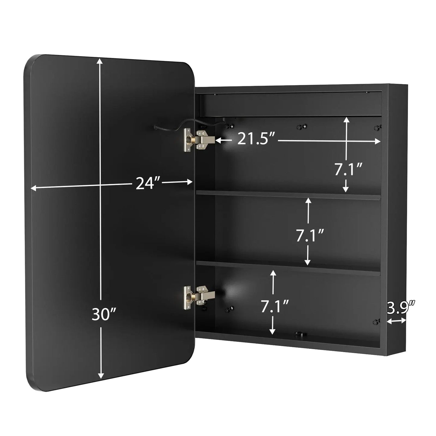 Hausvita Framed Recessed LED Light Bathroom Medicine Cabinet - Small