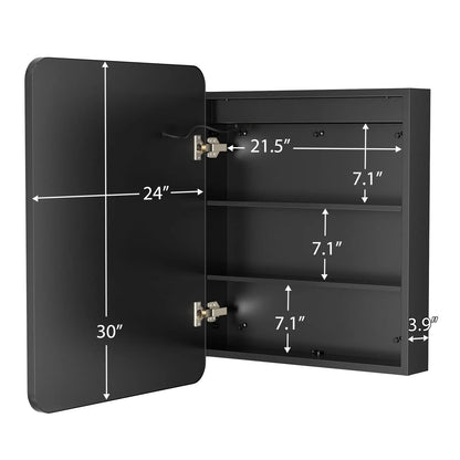 Hausvita Framed Recessed LED Light Bathroom Medicine Cabinet - Small