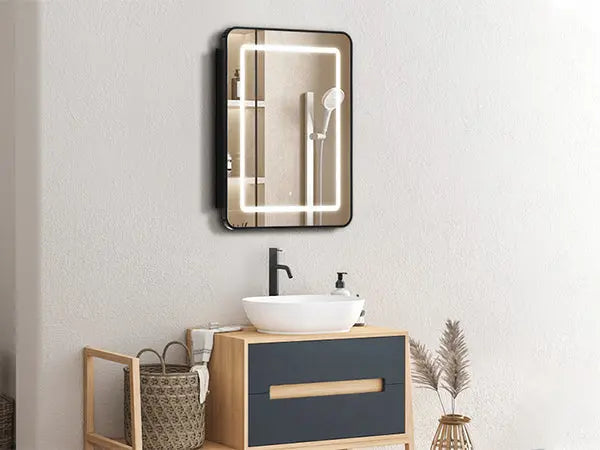 Hausvita Framed Recessed LED Light Bathroom Medicine Cabinet - Small