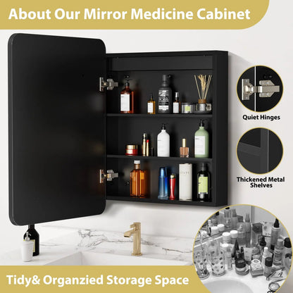 Hausvita Framed Recessed LED Light Bathroom Medicine Cabinet - Small