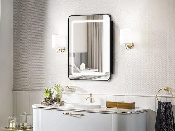 Hausvita Framed Recessed LED Light Bathroom Medicine Cabinet - Small