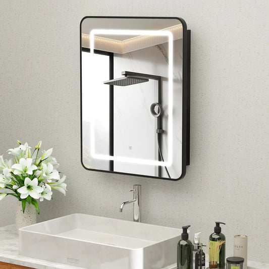 Hausvita Framed Recessed LED Light Bathroom Medicine Cabinet - Small