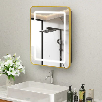 Hausvita Framed Recessed LED Light Bathroom Medicine Cabinet - Small