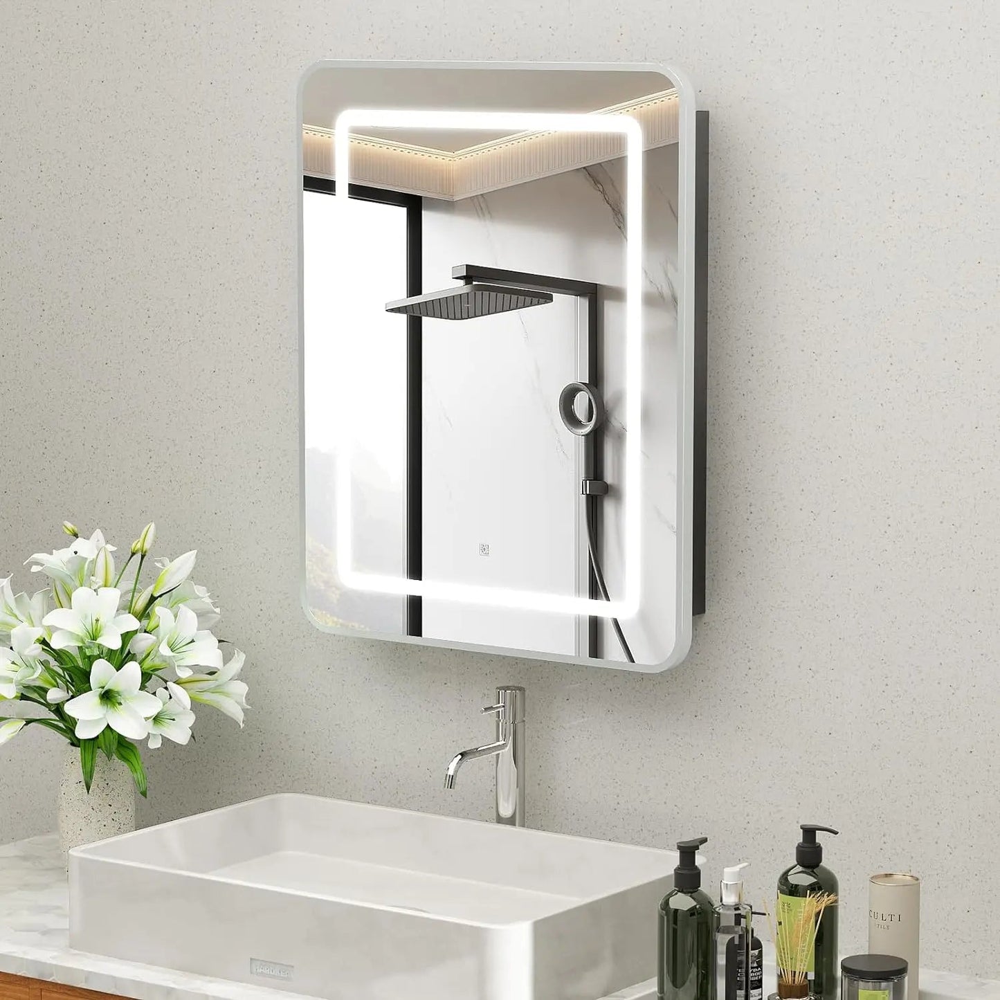 Hausvita Framed Recessed LED Light Bathroom Medicine Cabinet - Small