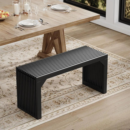 Hausvita HiKingQueens 35" Dining Bench, Indoor Wood Bench for Entryway, Living Room, Kitchen and Bedroom (Nature, Long Bench)