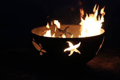 Sea Creatures - Metal Fire Pit