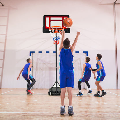 4.3-8.2 FT Portable Basketball Hoop with Adjustable Height and Wheels