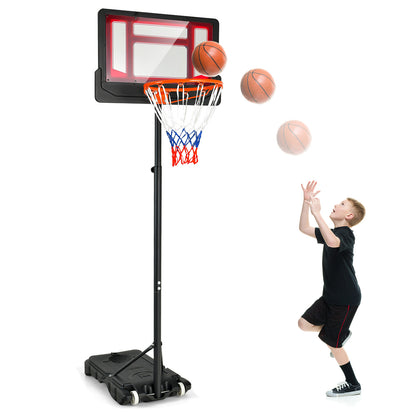 4.3-8.2 FT Portable Basketball Hoop with Adjustable Height and Wheels