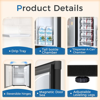 1.6 2.6 3.2 CU FT Mini Fridge with Freezer