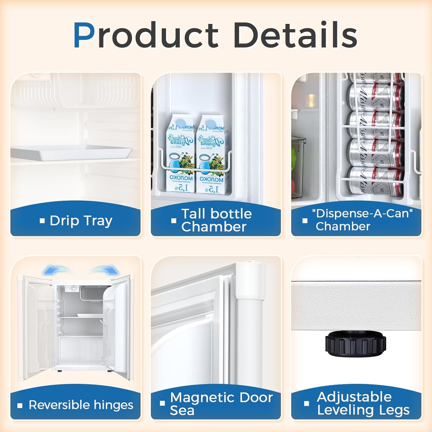 1.6 2.6 3.2 CU FT Mini Fridge with Freezer