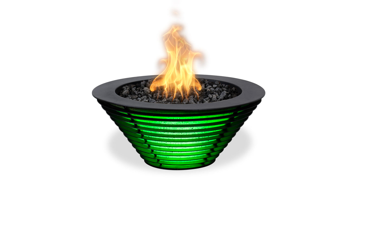 Lighthouse Series - Mayport Fire Bowl with LED 24" - Powder Coated Metal - Electronic Ignition