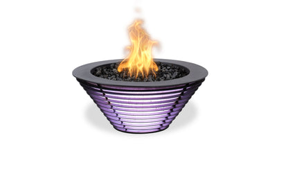 Lighthouse Series - Mayport Fire Bowl with LED Lights 24" - Powder Coated Metal - Match Lit