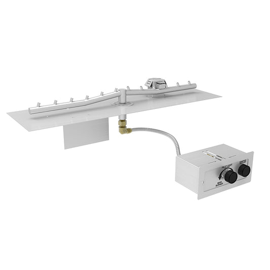 Rectangle Flat Pan and Linear Fire Pit Inserts - Push Button Ignition