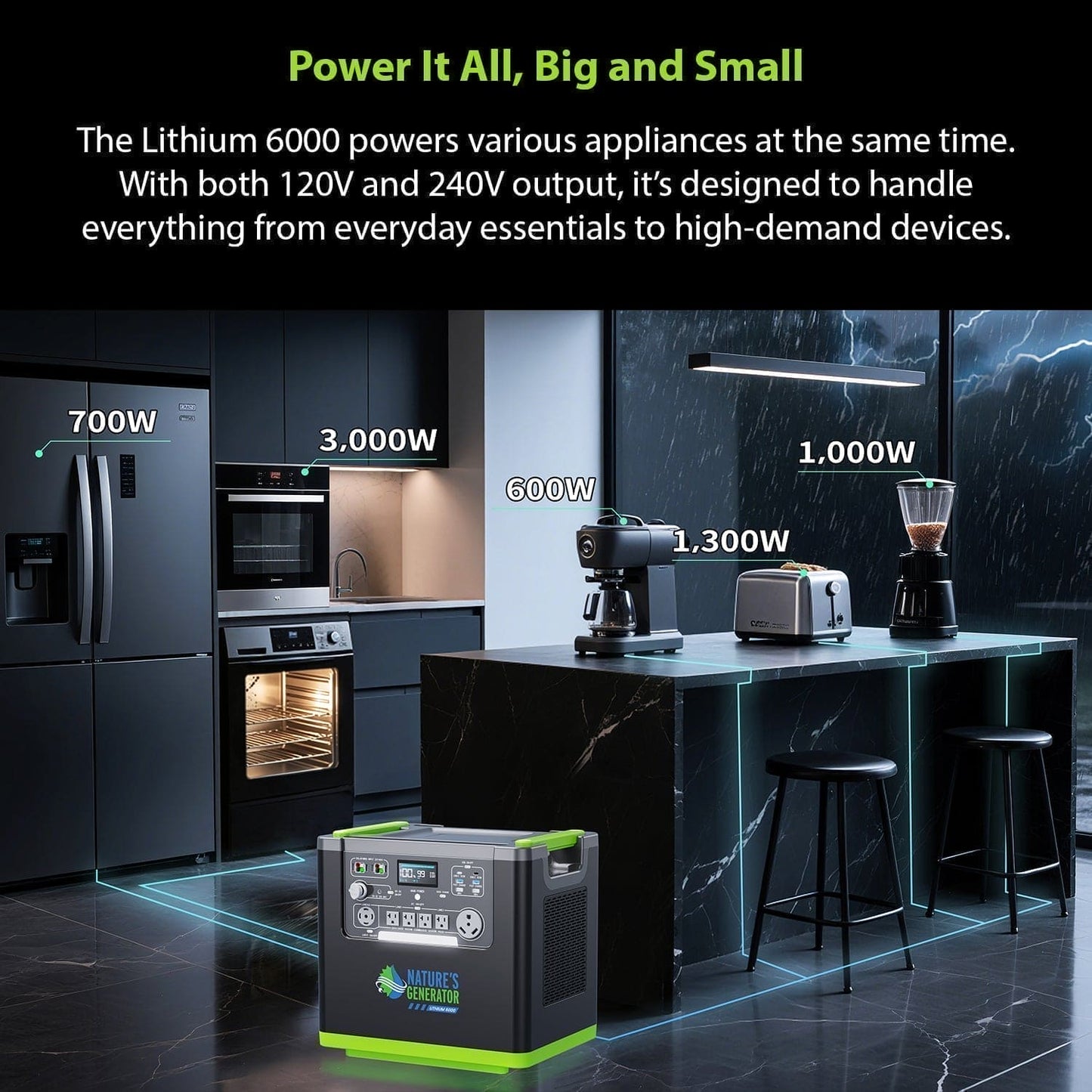 Nature's Generator Lithium 6000 and Transfer Switch