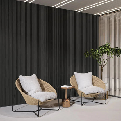 Luxury Black Acoustic Solid Wood Wall Panels ( 2 Panels Per Box）
