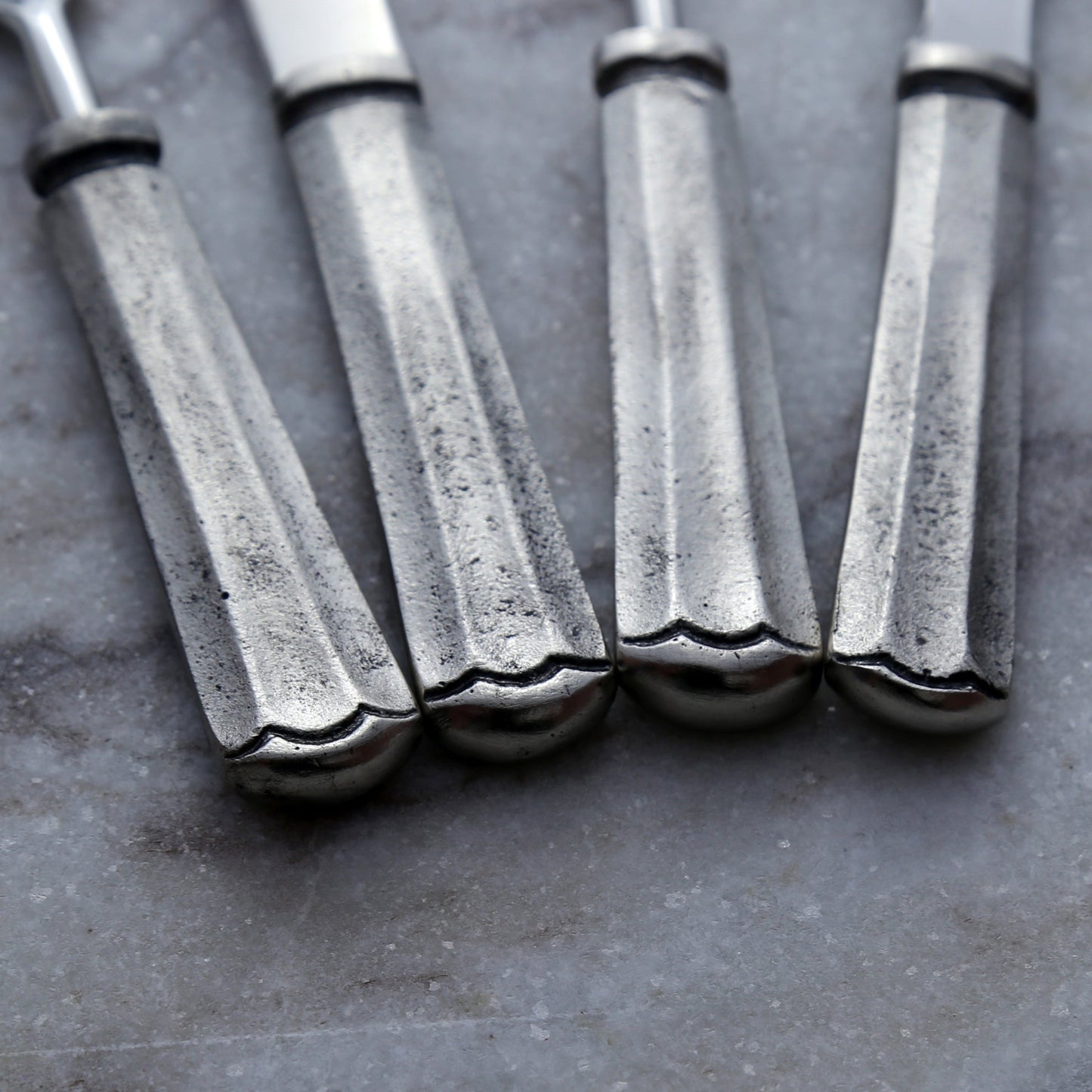 Silver Antique Maharaja Cheese Spreader & Fork 4 Pc. Set